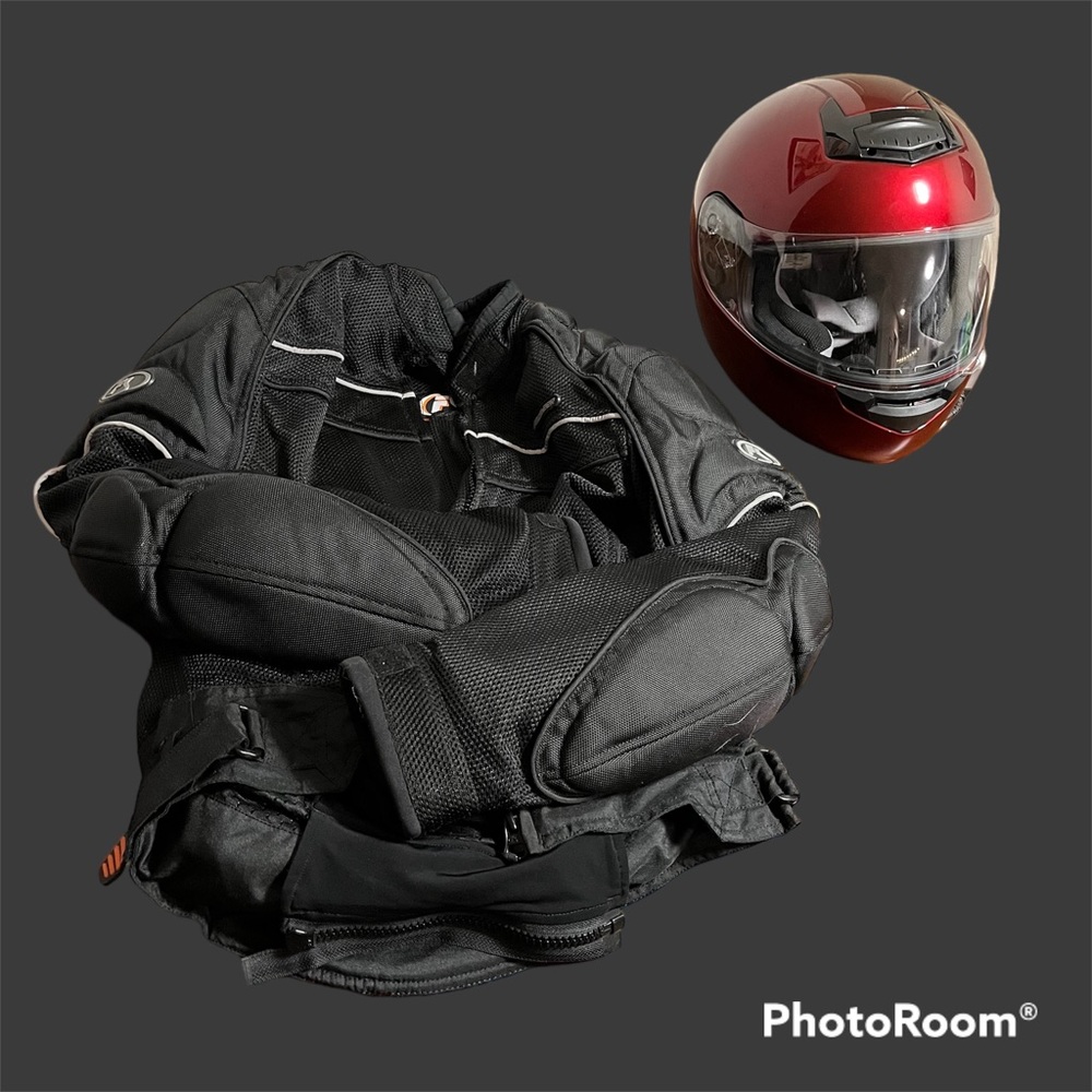 Motorcycle Helmet and Jacket, XS, or Juniors Set
